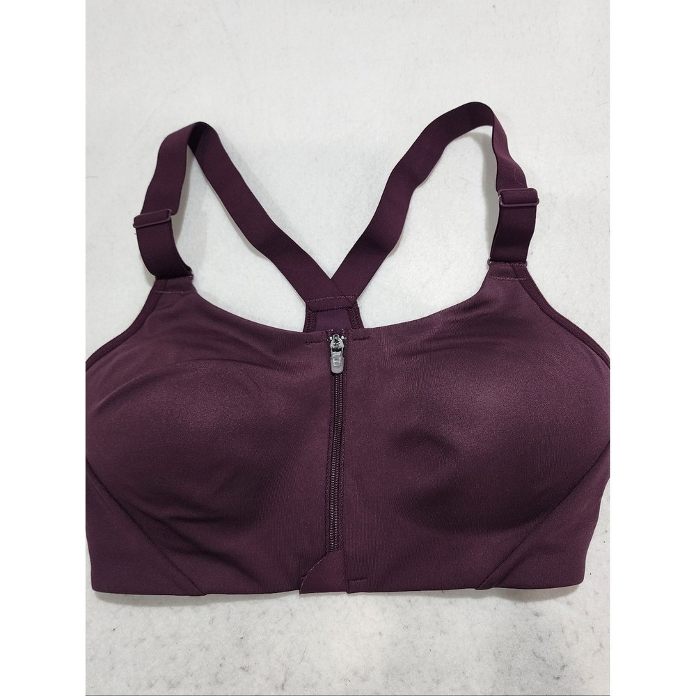 All In Motion High Support Sports Bra 34C Athletic Maroon Athleisure Racerback